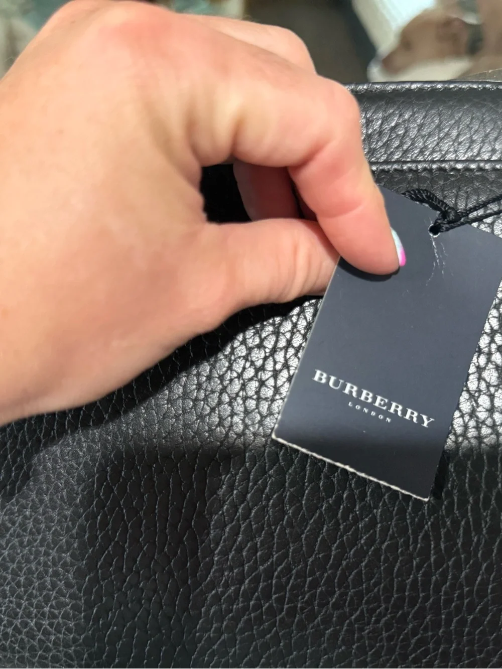 Burberry London black pebbled leather clutch, brand new.